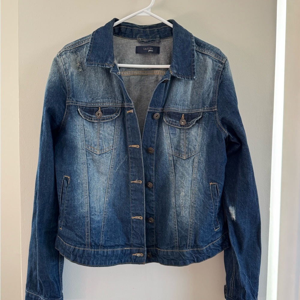 Distressed Classic Blue Jean Jacket